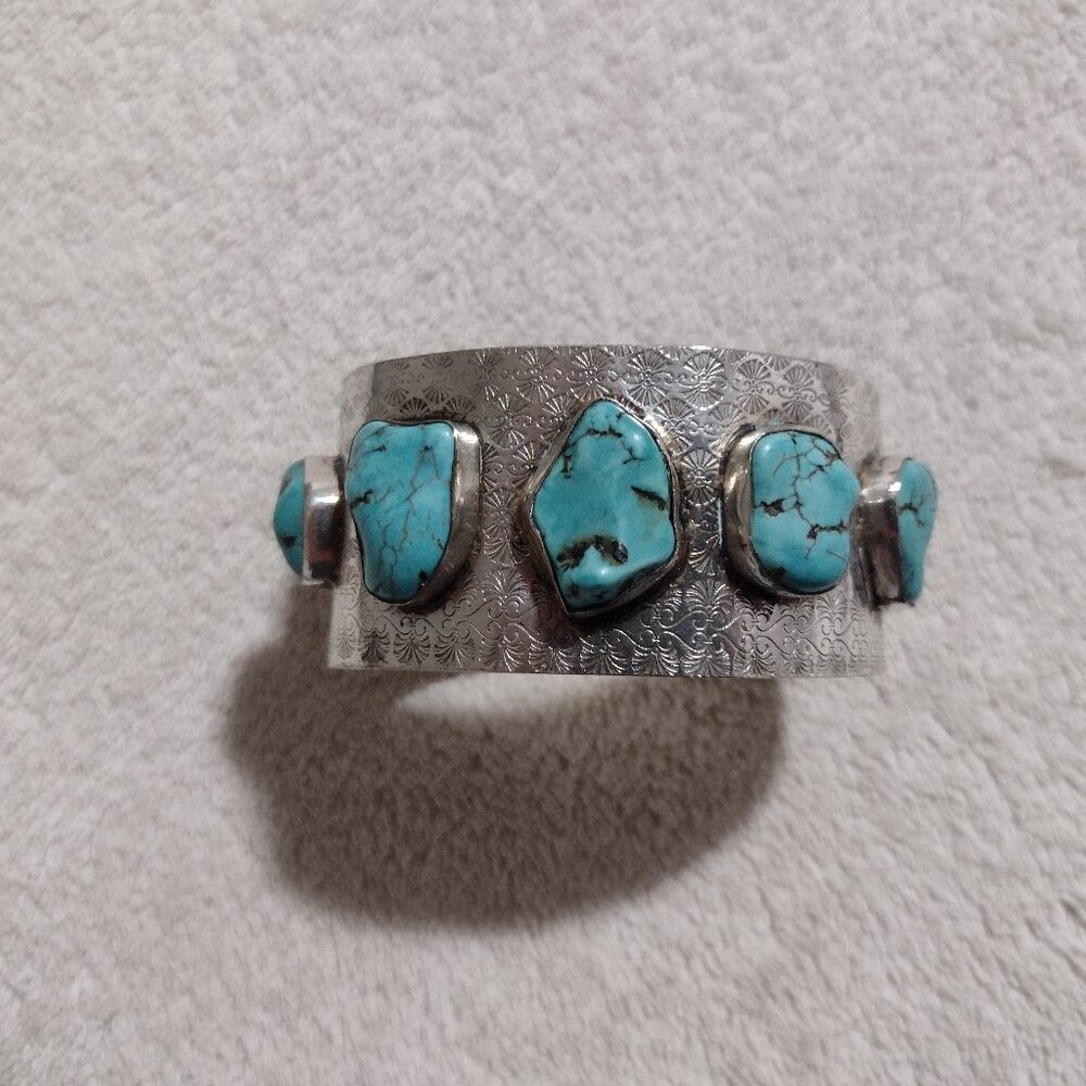 Sterling silver and turquoise bracelet